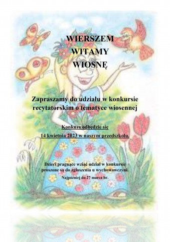 plakat pani wiosny z konkursem 